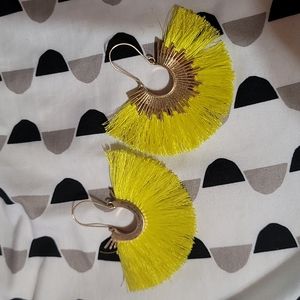 Yellow tassel earrings